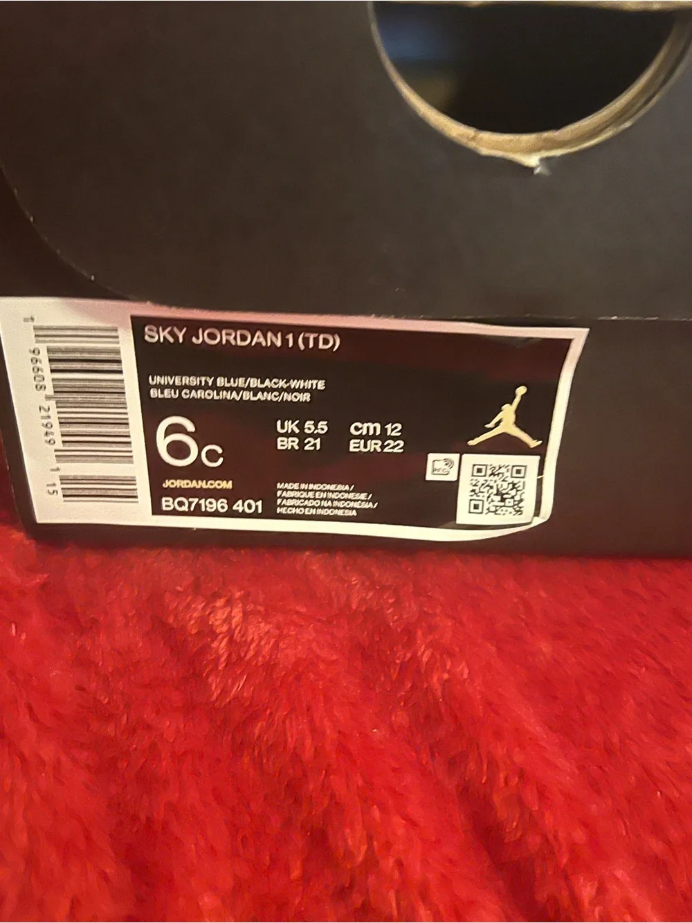 Jordan Kids Blue and Black Mid-Top Strap Sneakers Sky Jordan